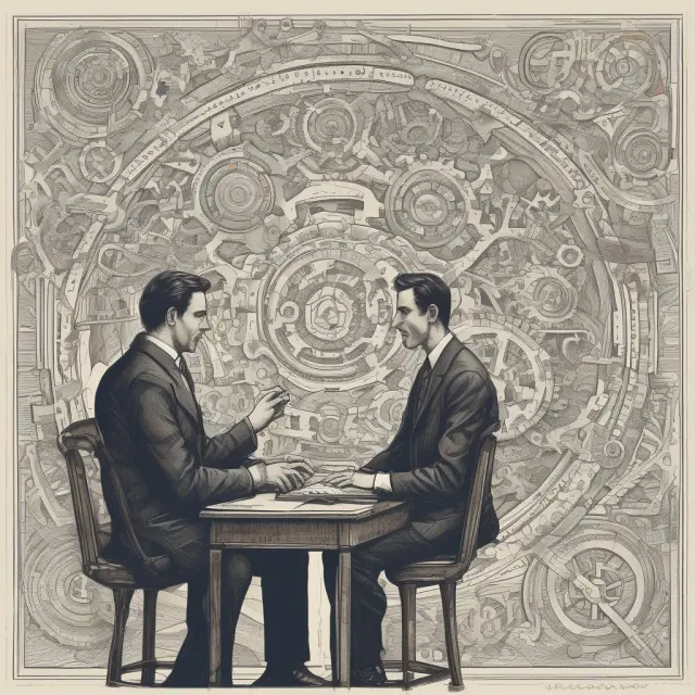 Institutional investor analyzing a complex web of gears representing financial ratios and depreciation methods to reveal insights into a company