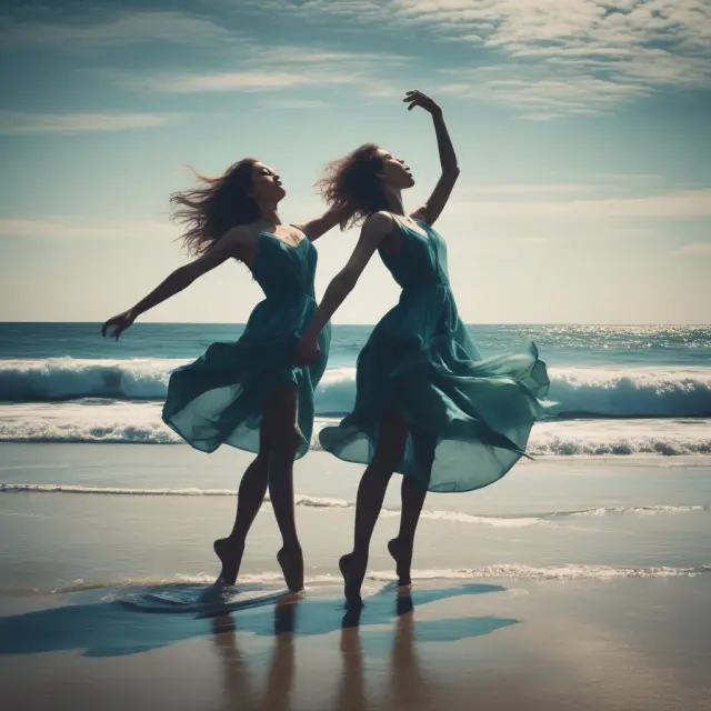 Dancers harmoniously interacting on a depth chart, symbolizing supply and demand equilibrium