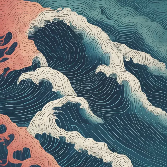Image: An ocean with large and small wave depictions symbolizing securities with deep or shallow depth of market based on volume levels.