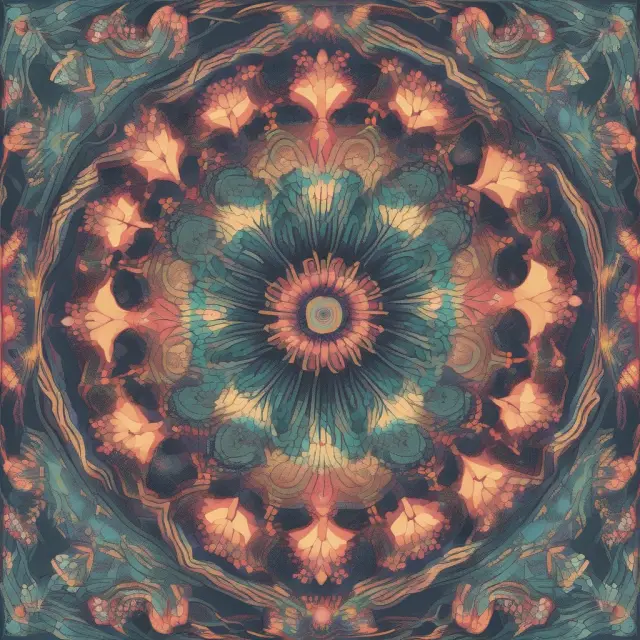 Bids and asks displayed as colorful orbs forming a kaleidoscopic pattern, illustrating the depth of market indicator