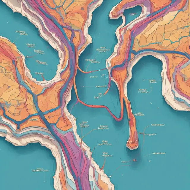 Visualization of real-time DOM data as a flowing river representing buy and sell orders for informed decision making.