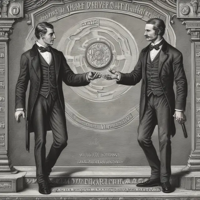 A two-headed coin representing exchange-traded and over-the-counter derivatives with inscriptions of 