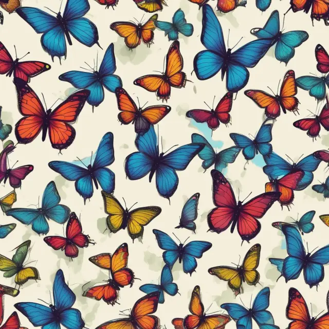 Visualization of call and put options depicted as vibrant, transforming butterflies in a bustling financial market