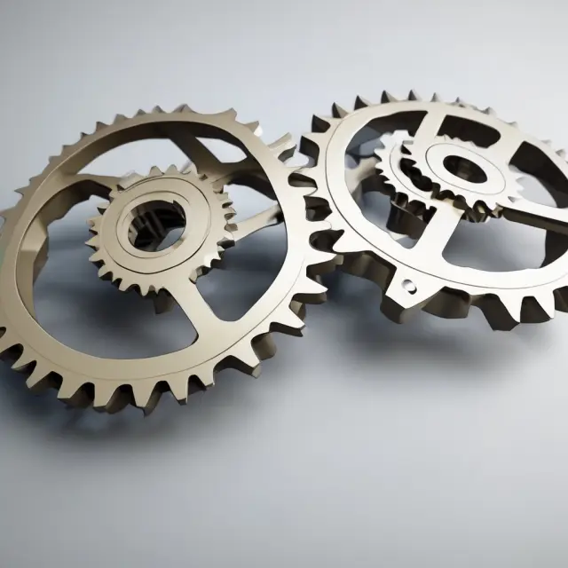 Visual representation of Univariate (single gear) and Bivariate (two interconnected gears) data analysis in descriptive statistics