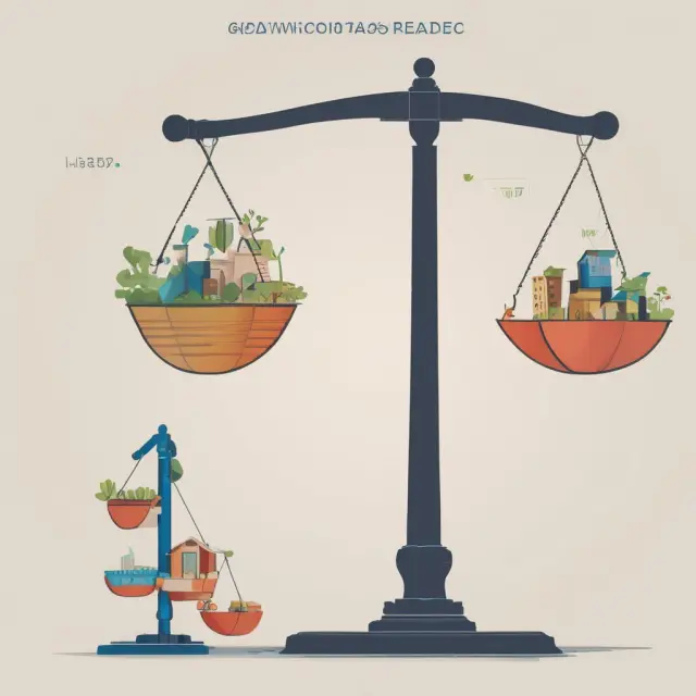 Scale weighing developed economies based on per capita GDP against development threshold indicators.