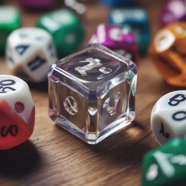 Seven-sided dice displaying various gems representing market, liquidity, operational, taxation, and regulatory risks in investing