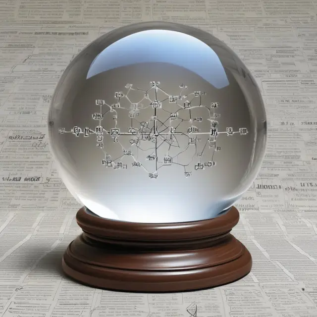 Crystal ball filled with DJIA index symbols representing market trends and industry shifts for the Diamonds ETF