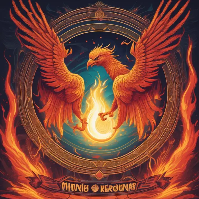 Image: A mirror reflecting common misconceptions about digital currencies, with a phoenix rising, symbolizing truth emerging from myths.