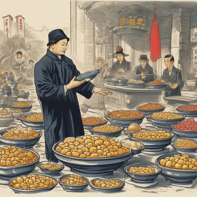 Capital controls represented by a steaming wok spilling dim sum bonds to international investors seeking access to renminbi-denominated assets