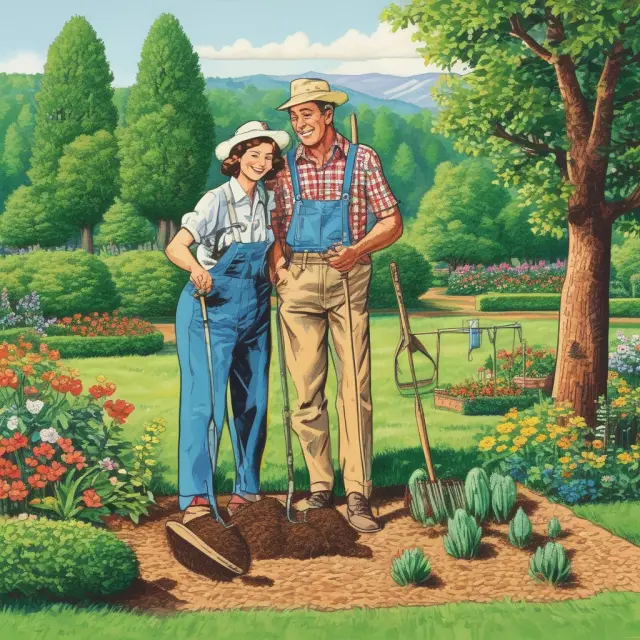 DINK couple nurturing retirement savings garden with income streams and travel vacations