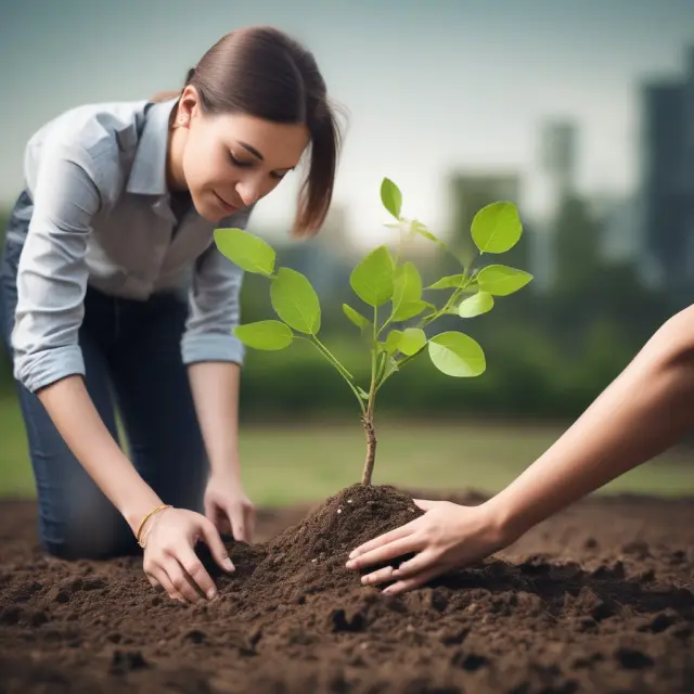 Investor sowing seeds of connection in rich marketing soil, illustrating the potential growth from targeted strategies.