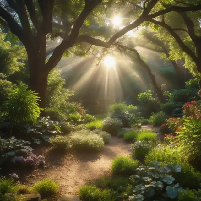 Sun shining on detailed cash inflows and outflows within a lush FASB garden, representing transparency in financial reporting using the direct method