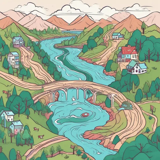 An image of a digital river carrying funds to multiple destinations, representing the various uses for direct deposit