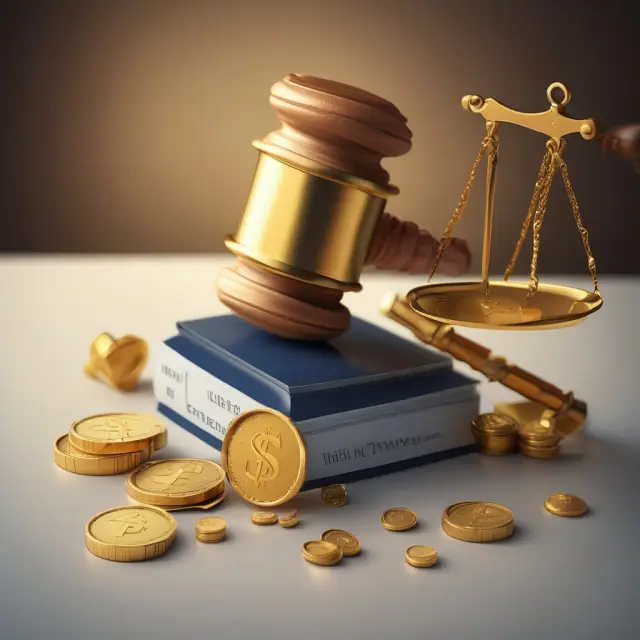 Golden gavel triggering secure digital transaction representing direct deposit for investment redemptions