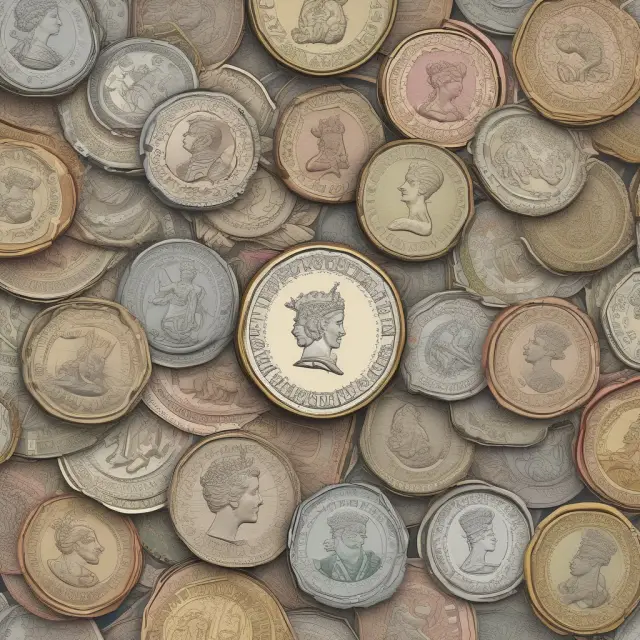 A vibrant mosaic showcasing British pounds serving as the base currency among various other currencies in a kaleidoscope, symbolizing historical significance and diverse applications of direct quotes.