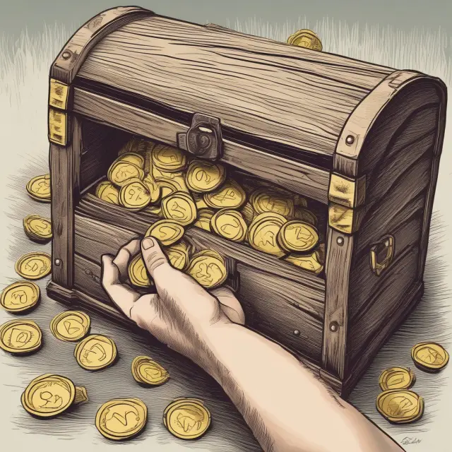 Hand reaching for tax documents amongst gold coins, representing the balance of financial gains and responsibilities in DSPP investing
