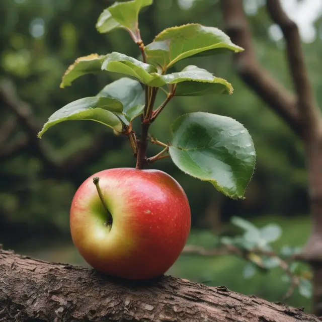 A ripe apple with accrued interests on an apple tree representing bond investments