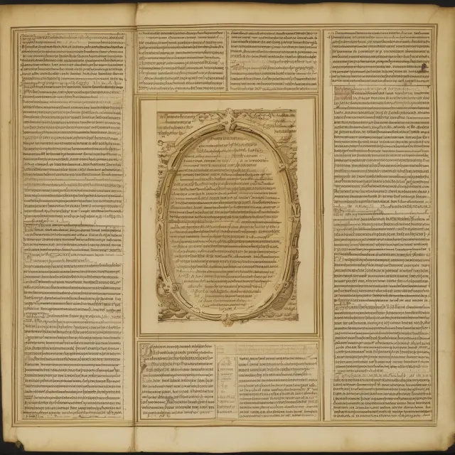 An ancient scroll symbolizing the Sarbanes-Oxley Act unfurling, revealing transparency and increased financial disclosures for publicly traded companies.