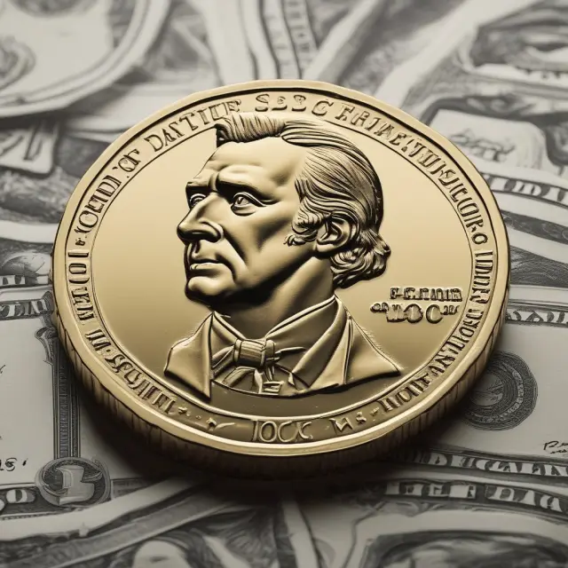Golden coin symbolizing $1000 face value bond shrinking to $950, representing discounted bond concept