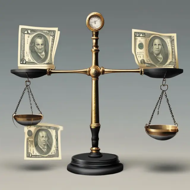 A bond represented as a balance scale, with cash flows from the Discounted Cash Flow model tipping it towards Present Value or Par Value