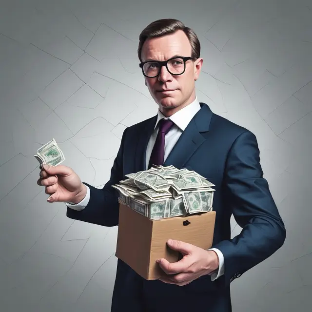 Bond trader holding a puzzle box representing various discount bonds and their unique yields in the financial markets