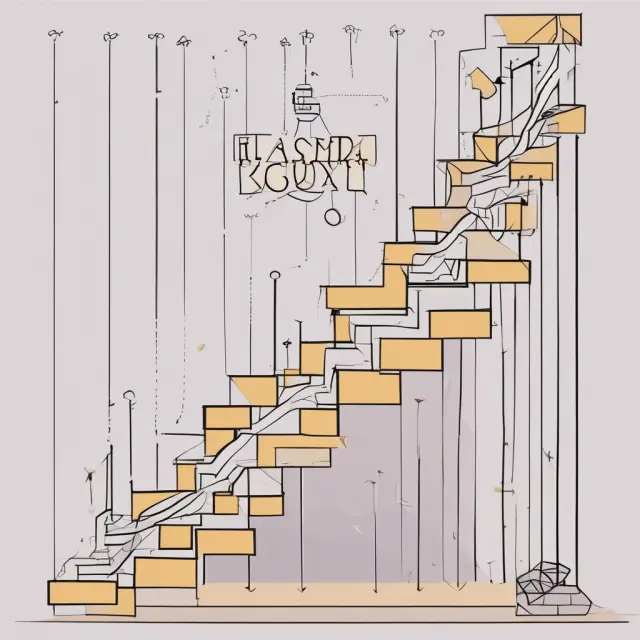A floating-rate security ascending a winding staircase towards its par value, guided by the discount margin.