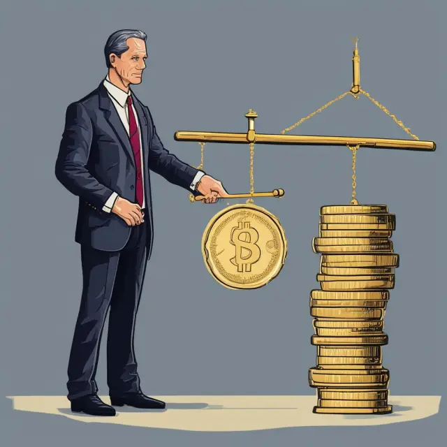 Central Banker considering Discount Rate - gold coins symbolizing future cash flows