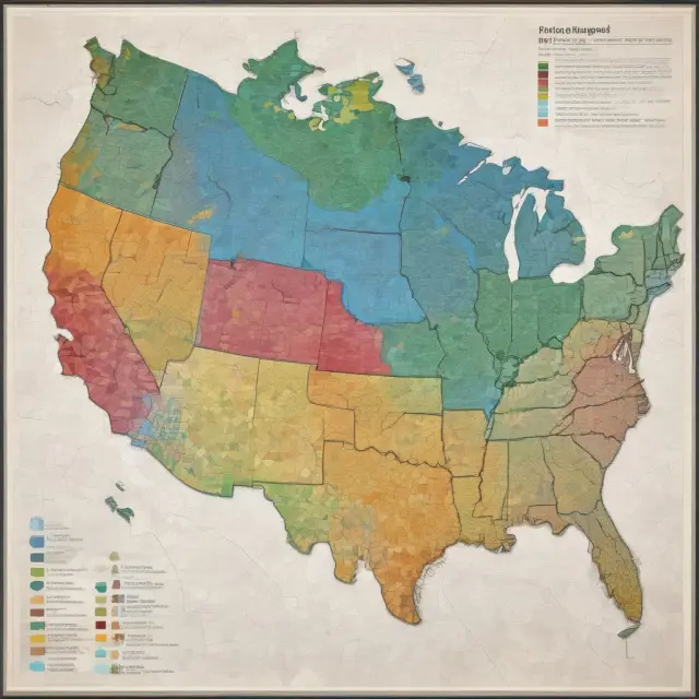 Vibrant urban areas filled with job opportunities contrasted by struggling rural regions in this map, symbolizing the geographical disparities affecting worker discouragement.