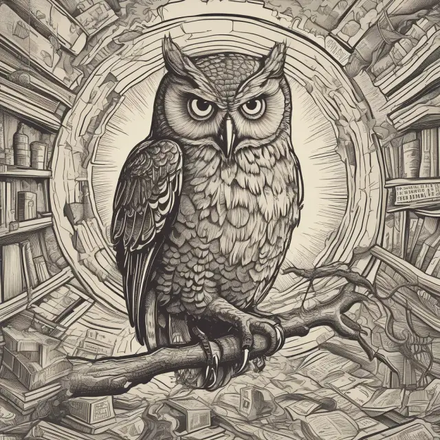 An owl, symbolizing wise discretion, guides a person of wealth towards various investment choices in a bustling marketplace.