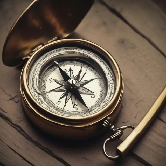 A compass pointing towards investment objectives with various brokers labeled as potential matches
