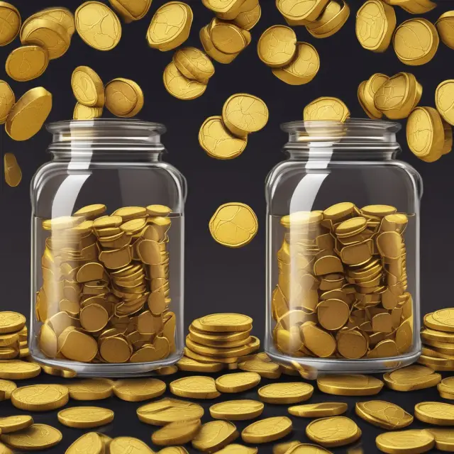 Gold coins illustrating disposable income as the amount remaining after essential expenses are paid. SEO: calculating, disposable income, gold coins.