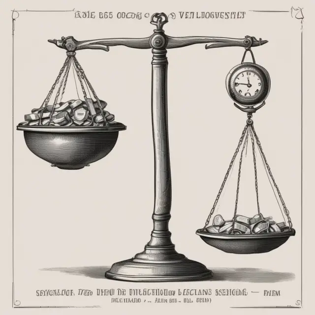 Two scales balanced precariously; one labeled 
