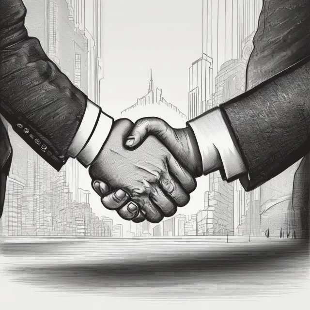 Broker shaking hands with a trader, signifying the trust involved in placing discretionary orders