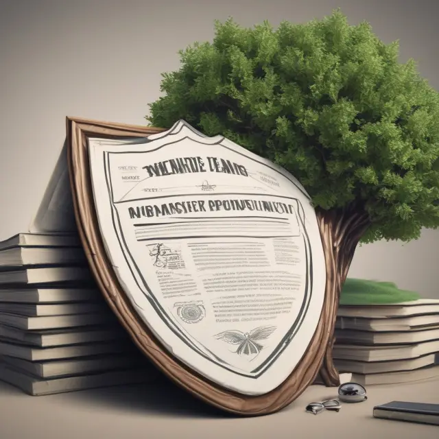 A shield made up of securities documents shields a flourishing tree, symbolizing regulatory protection for discretionary investment management growth.