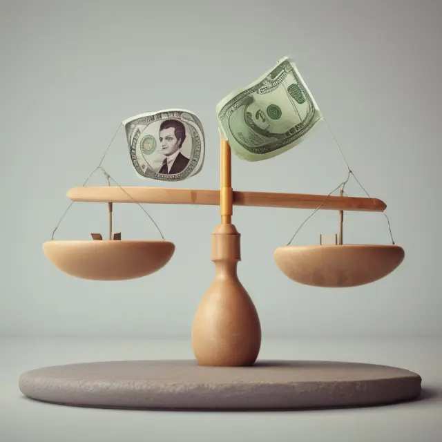 See-saw illustrating currency instability and market imbalance during exchange rate disequilibrium