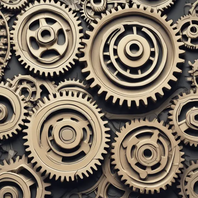 Two overlapping gears symbolizing high and low covariance between assets