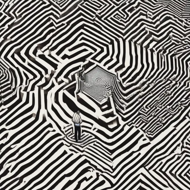 An investor explores a labyrinth filled with alpha-beta graphs, using dispersion insights to make wise investment choices and manage risk.