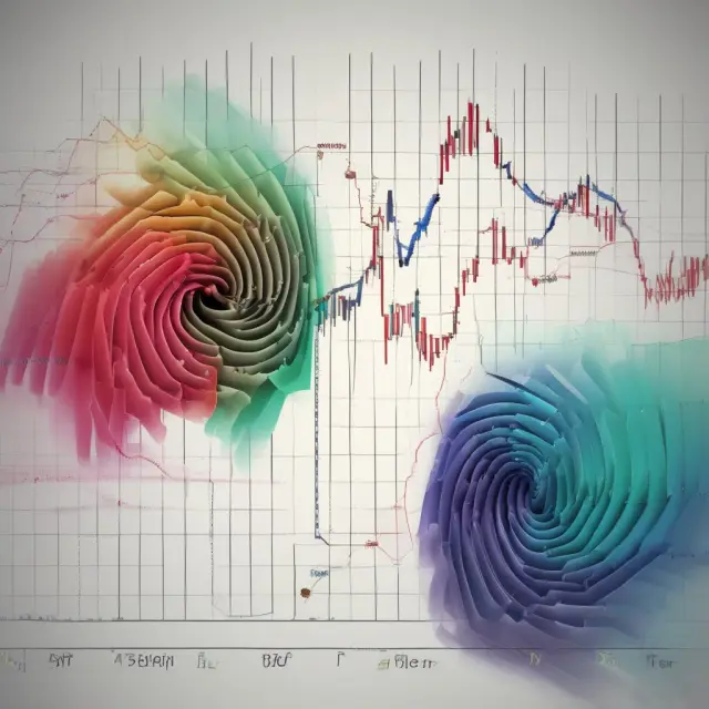 Visualization of alpha and beta measures for assessing investment risk with a stock market graph.