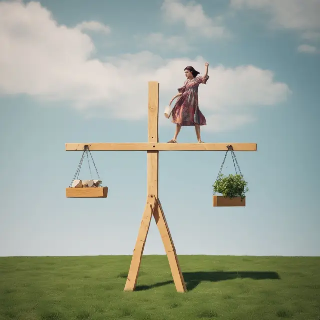 See-saw illustrating personal savings rate versus disposable income, emphasizing their interplay in economic stability