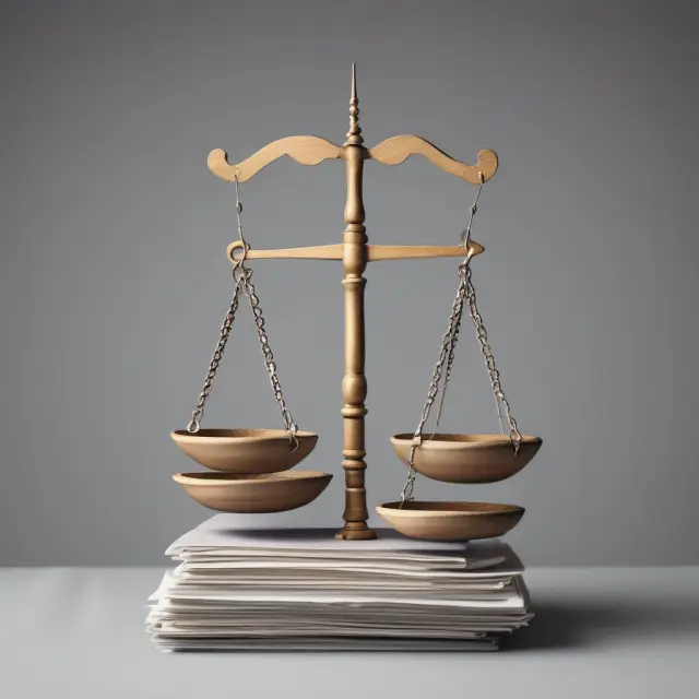 Government scales balancing wage garnishment vs. taxes on disposable income, with a person