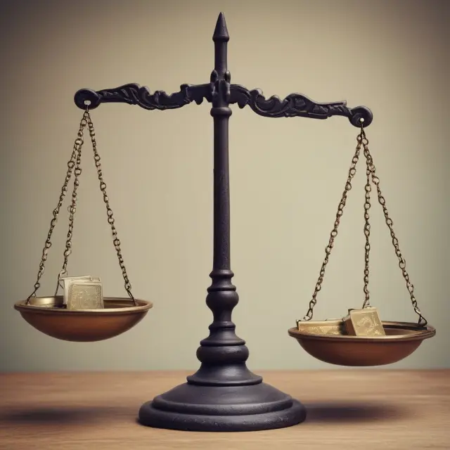 A balance scale holding two business segments, one shrinking and the other growing, to represent the impact of reporting requirements for business dispositions