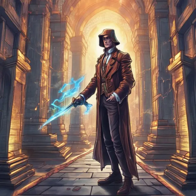Blockchain as a disruptive technology replacing financial intermediaries with decentralized ledgers, illustrated by a sword cutting through the traditional banking system.