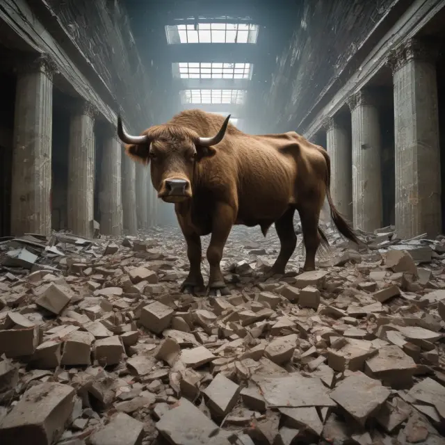 Bullish investors sifting through piles of broken stocks, employing valuation methods to assess distressed securities