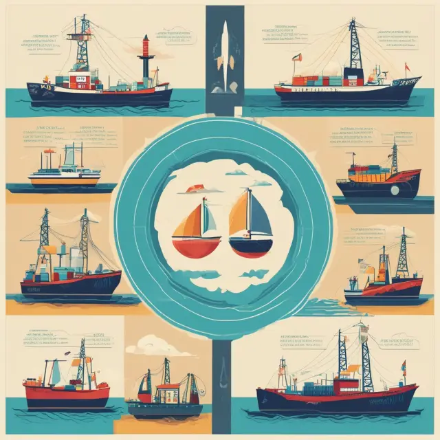 A fleet of ships from six industries navigating the vast ocean of distributed ledger technology.