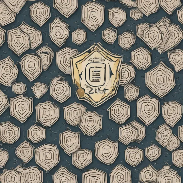 An illustration of encrypted keys interlocking to form a protective shield, while consensus algorithms are depicted as interconnected gears securing a distributed ledger