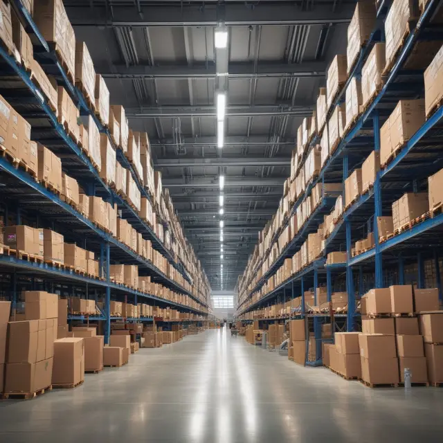 A mighty Walmart elephant manages stock levels using advanced WMS and TMS, while Amazon