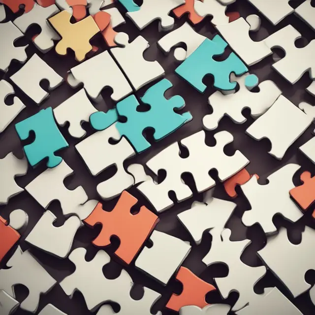 An image of various distribution management components (inventory control, transportation, warehousing, etc.) arranged like puzzle pieces, coming together to form a complete and efficient system