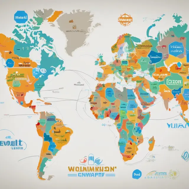 Two intertwined globe maps, one featuring the Walmart logo, the other representing Amazon