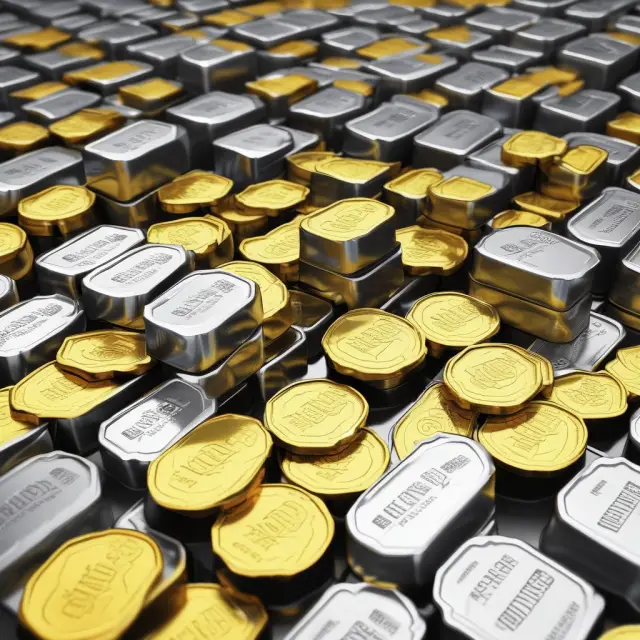 Gold coins representing capital gains and silver bars illustrating income distributed from a mutual fund, emphasizing the diversified wealth growth