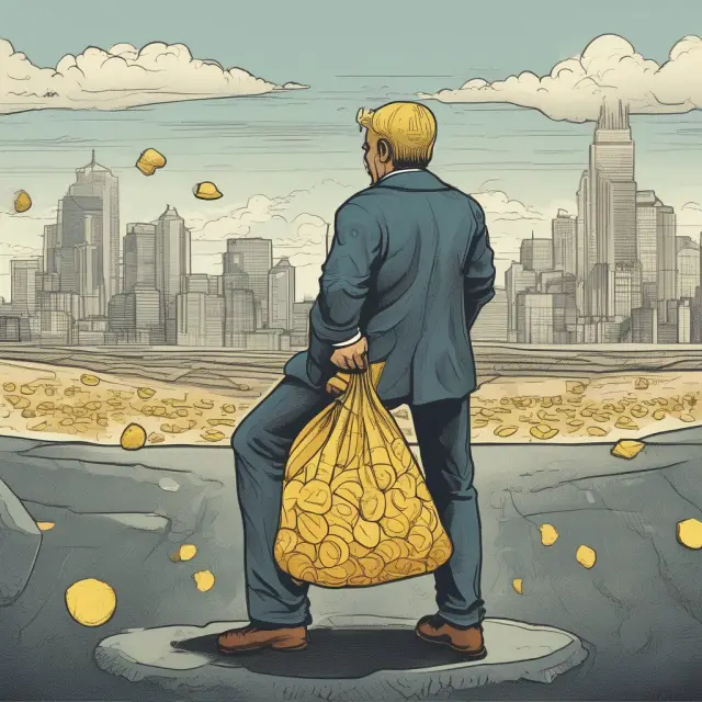 A shareholder holds gold coins symbolizing non-taxable distributions while taxes are carried away by the wind. SEO: Non-Taxable Distributions, Gold Coins